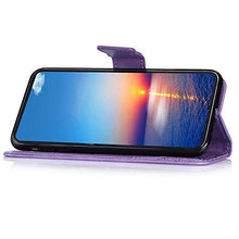 Herbests compatibile per iPhone 11 Flip Case Custodia Portafoglio PU Pelle Cover Goffratura Farfalla Puro Color Custodia a Libro Bookstyle Retro Case con Supporto,Viola Chiaro