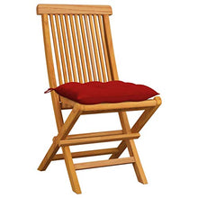 vidaXL Sedie da Giardino con Cuscini Rossi 6 pz in Massello di Teak
