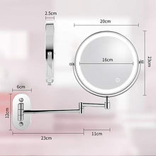 Himimi Specchio cosmetico a LED Illuminato con Specchio cosmetico ingrandimento 1x / 7X, Specchio cosmetico da Parete con Luce Touch Button Regolabile, Rotazione a 360 ° e Verticale