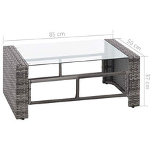 FAMIROSA Set Divani da Giardino 4 pz con Cuscini in Polyrattan Grigio-4420