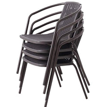 Sedie da Giardino, Poltroncina impilabile per Giardino, Giardino Esterno arredo,Terrazza, Balcone - Sedie Giardino -sedie da Esterno- Nero 4PCS