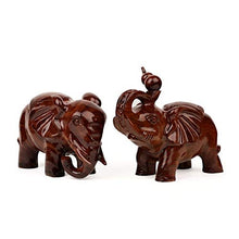 JSZMD Legno Carving Elefante, della casa Artigianato, Adatto a Regali, Meaning Propizio, 31 × 17,5 × 20 Centimetri (Color : A+b)