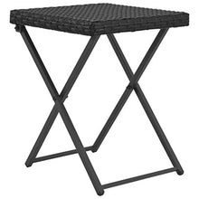 SKM Set da Pranzo da Giardino 5 pz Pieghevole in Polyrattan Nero