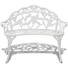 Weilandeal - Panca da giardino in alluminio pressofuso, colore: bianco