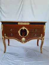 Louises - Cassettiera stile barocco Rokoko, stile antico, colore: Noce con larghezza 114 cm