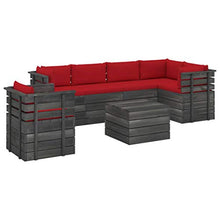 FAMIROSA Set Divani da Giardino su Pallet 7 pz con Cuscini Massello Pino-1917