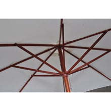 vidaXL Ombrellone da Esterno Poliestere e Legno Bianco Parasole Tenda Giardino