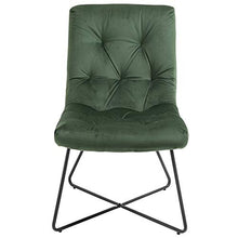 homcom Sedia per Soggiorno, Cucina o Sala da Pranzo Moderna e Imbottita in Metallo Nero e Tessuto Verde 55x75x90cm
