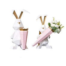 qazxsw - Armadietto per vino, in resina, per casa, origami, studi e studi, rosa, Origami rabbit