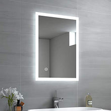 EMKE Specchio bagno LED 50 x 70 cm con illuminazione specchio a luce bianca fredda con interruttore touch + anti-appannamento