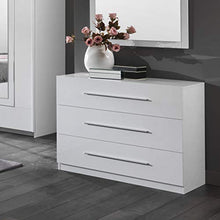 Letto Facile MF Cassettiera Star Bianco Lucido 3 cassetti, 77 x 100 x 43 cm