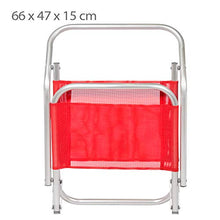 Aktive 53969 - Sedia Pieghevole Fissa Alluminio Beach 66x47x54 cm - Rosso