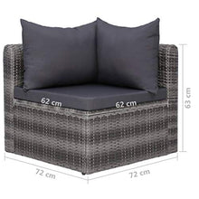 Tidyard Set Divani da Giardino 5 pz con Cuscini in Polyrattan,Poltrone e Tavolino Grigio