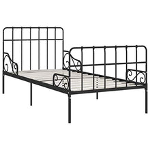 SKM Giroletto con Doghe Nero in Metallo 90x200 cm (18.1kg)