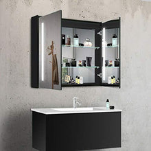 Lux-Aqua MBC8070DP Armadietto da Bagno, Alluminio, Nero/Specchio, 800x700x135mm