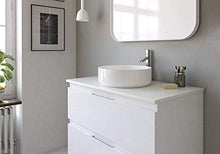 Randalsa Mobili Baltic 80 cm | Bianco | Mobile con 2 cassetti + Piano lavabo + lavabo da appoggio