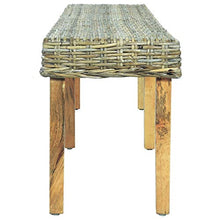 vidaXL - Panchina Kubu in rattan naturale e legno di mango massiccio, 160 cm