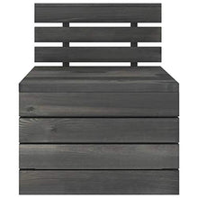 FAMIROSA Divano Centrale da Giardino Pallet Pino Massello Grigio Scuro