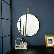 specchio per il trucco a parete, specchio moderno e minimalista in stile nordico, rotondo, staffa dorata - 60 cm di diametro, sospensione a parete, materiale in ferro metallico, vanità, camera da
