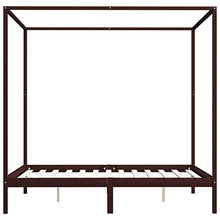 SKM Giroletto e Baldacchino 4 Cassetti Marrone Scuro Pino 160x200cm
