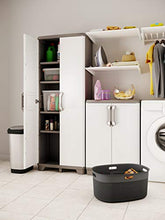 Keter Tidy Armadio Basso, 68 x 39 x 97 Cm, Grigio Scuro/Grigio Chiaro, 68 x 39 x 97 cm