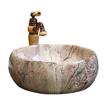 Lavabo Rotondo da Bagno Lavabo Antiscivolo in Ceramica Retro Ceramic Marble Hotel Lavabi