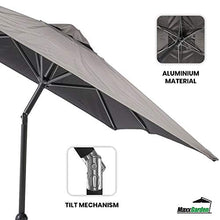 MaxxGarden - Ombrellone da giardino con sistema di cuscinetto, 150 x 250 cm, colore: nero