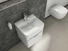 Aqua Bagno Set di mobili da bagno Piccolo, con mobiletto da bagno, in ceramica, 48 cm, colore: bianco