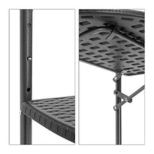 Relaxdays Tavolino per Balcone Pieghevole Modello Bastian in Ottica Rattan, Nero, 63x60x84 cm