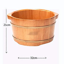 YLL Canna per pediluvio Oak Foot Tub, Maniglia, Foot Tub con Coperchio, Durevole (21 Cm)