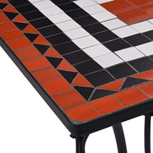 UnfadeMemory Tavolino Bistrot con Mosaico Terracotta e Bianco 60 cm Ceramica