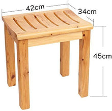 NZDY Home Essentials, Solido Antiscivolo Stabile Sgabello da Bagno in Legno, Sgabelli da Doccia Panca Sedia da Bagno Max 150 Kg,un,42 * 34 * 45 cm