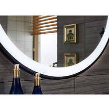 specchio Rotondo con Cornice in Ferro, Bagno Trucco a Luce LED, Pulsante Touch per Soggiorno/Camera da Letto (Luce Bianca) Bianco, Nero, Oro