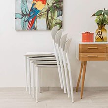 Sedia da Pranzo o Ufficio Impilabile in PVC, Sedia da Interno ed Esterno Bianca 6 pezzi 50X46X82cm