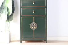 Yajutang credenza cassettiera cinese 4 cassetti 2 ante verde abete