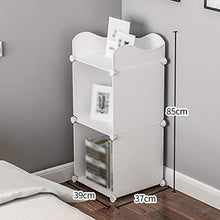 Comodino Multi-storage Design 2 Reticolo Salvaspazio Semplice Casa Moderna Camera Da Letto Creativo Armadio 39X37X85CM FANJIANI