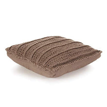 ROMELAREU Cuscino da Terra Quadrato Fatto a Maglia Cotone 60x60cm Marrone Casa e Giardino Arredo Cuscini Foderati