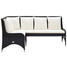 FAMIROSA Divani Angolari da Giardino 2 pz in Polyrattan Nero