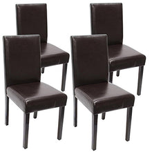 Mendler Set 4X sedie Littau Pelle per Sala da Pranzo 43x56x90cm Marrone Piedi Scuri