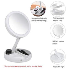 MMWYC Specchio cosmetico a LED a Doppia Faccia Illuminato a Specchio a Specchio Illuminato Portatile con Specchio dimmerabile (Bianco)