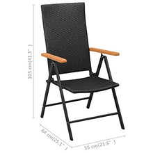 FAMIROSA Sedie da Giardino 4 pz in Polyrattan Nero-3106