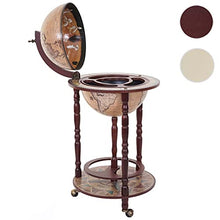 Mini Bar portabottiglie Carrello con Ruote mappamondo HWC-D83 Marrone