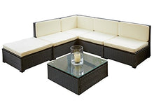 Poli Rattan Set Mobili da Giardino Arredamento Set Sgabelli Tavolo Nero Lagento