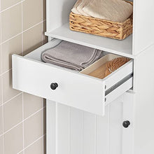 SoBuy Mobile alto Colonna bagno salvasapzio con cassetto e armadietto L40*P35*A161 cm BZR17-W
