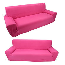 Copri divano 3 posti, antiscivolo, elastico, in poliestere rosa rosso