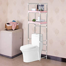 Cikonielf - Mobile da bagno per WC in acciaio inox, con 2 ripiani, 53 x 28 x 166 cm