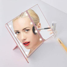BD.Y Specchi per Trucco Specchio cosmetico Pieghevole Pieghevole a Specchio per Desktop di Bellezza a Specchio a LED per Sala Polvere e Bagno
