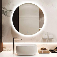 HL LED luce bagno specchio touch interruttore intelligente deappannamento pannello posteriore φ70cm, adatto per ristorante bar bagno-bianco-70CM