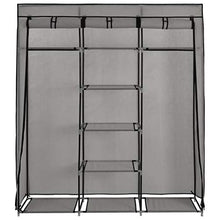 mewmewcat Armadio con Scomparti e Aste Grigio in Tessuto 150x45x175 cm