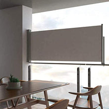 EBTOOLS - Tenda laterale retrattile, colore grigio, protezione solare estensibile per balcone, terrazzo, giardino, 100 x 300 cm